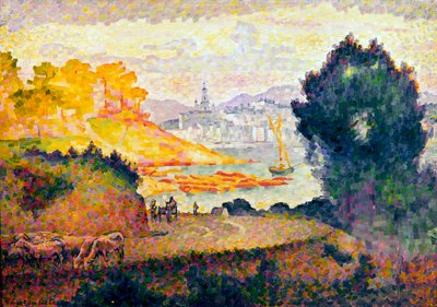A View of Menton by Henri Edmond Cross