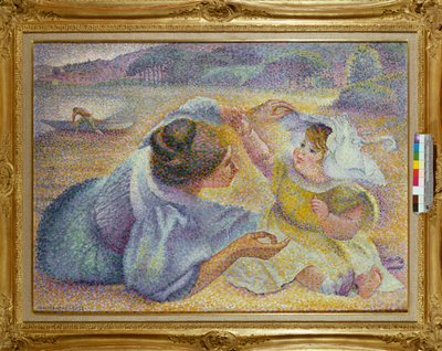 Mother playing with her Child by Henri Edmond Cross