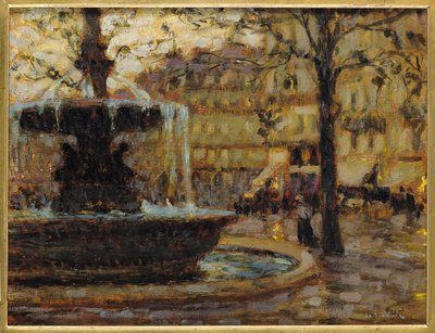 The Fountain, Paris by Henri Eugene Augustin Le Sidaner