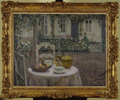 The Pink Tablecloth by Henri Eugene Augustin Le Sidaner
