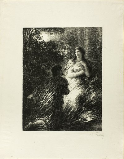 Duet of the Trojans, fifth plate by Ignace Henri Jean Fantin Latour