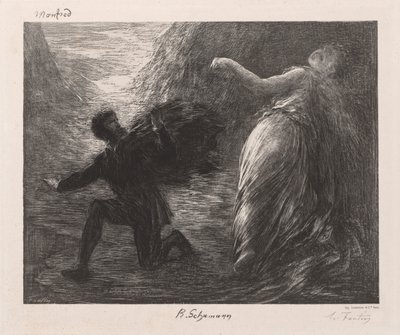 Manfred and Astarte by Ignace Henri Jean Fantin Latour