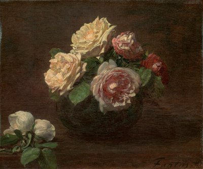 Roses in a Bowl by Henri Fantin Latour