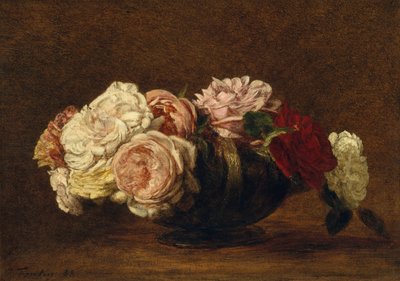 Roses in a Bowl by Ignace Henri Jean Fantin Latour