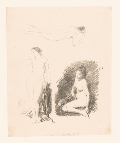 Study Sheet with Three Naked Women by Ignace Henri Jean Fantin Latour