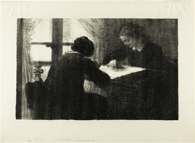 The Embroiderers, second plate by Ignace Henri Jean Fantin Latour