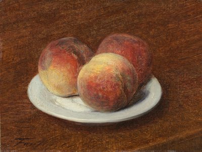 Three Peaches on a Plate by Ignace Henri Jean Fantin Latour