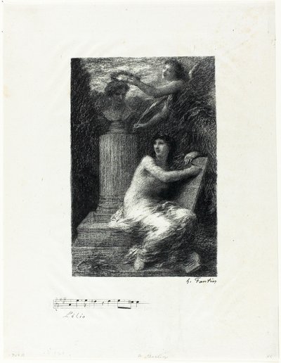 To Berlioz, small plate by Ignace Henri Jean Fantin Latour