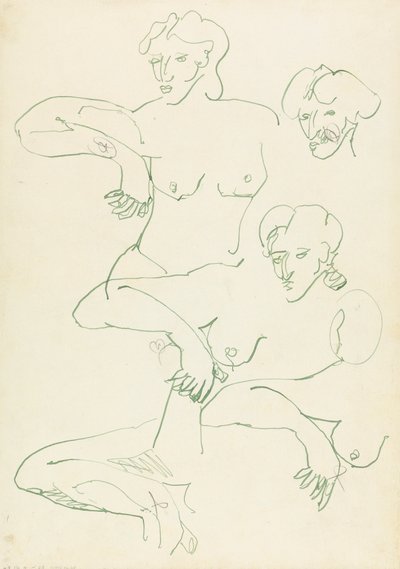 Five Studies of a Female Figure by Henri Gaudier Brzeska