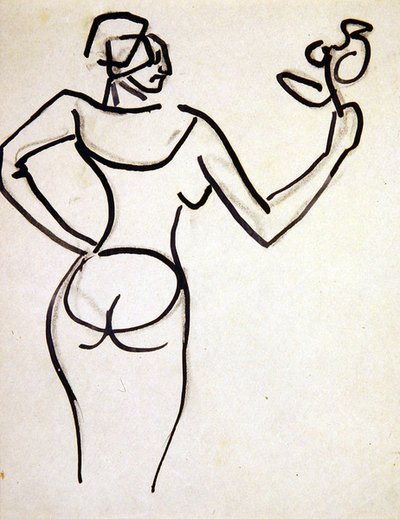 Lady Holding a Bunch of Flowers by Henri Gaudier Brzeska
