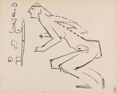 Two Studies for a Sculpture by Henri Gaudier Brzeska