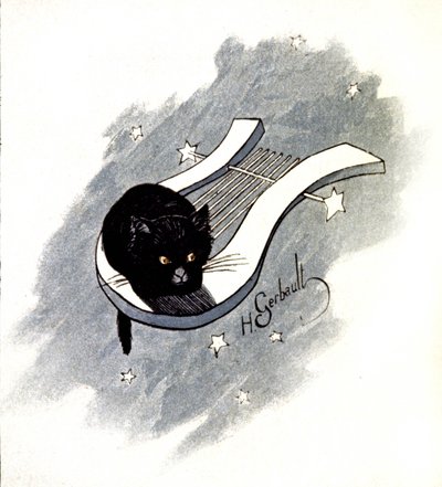 Le Chat Noir, Parisian cabaret, c.1900 (illustration) by Henri Gerbault