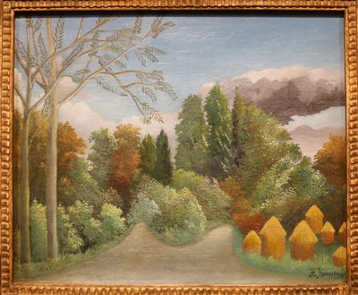Oise river bank by Henri J.F. Rousseau