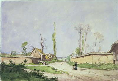 A Village Road, Oiseme by Henri Joseph Harpignies