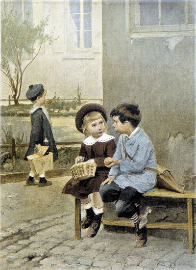 School: free exchange - Geoffroy by Henri Jules Jean Geoffroy