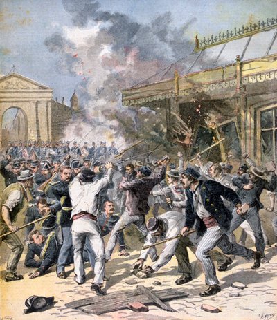 The Riot in Bordeaux, 1891 by Henri Meyer