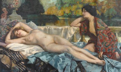 Rest by the Lake, 1912 by Henri Montassier