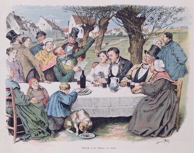 Wedding Celebration, end nineteenth century by Henri Pille