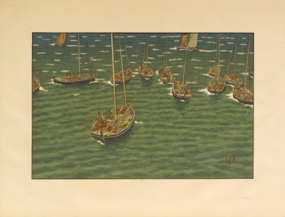 Boats at Anchor in Tréboul by Henri Rivière