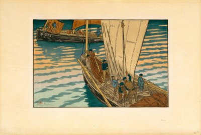 Departure of Sardine Boats at Tréboul by Henri Rivière
