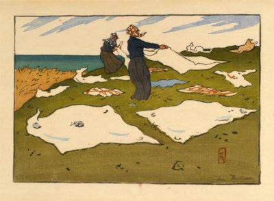 Women Drying Laundry (Saint-Briac) by Henri Rivière