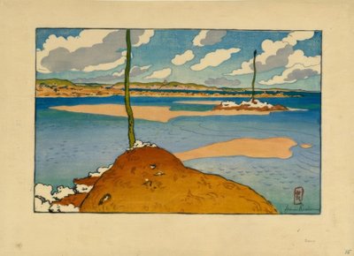 The Cheruette Beacon at Low Tide (Saint-Briac) by Henri Rivière