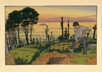 The Gravedigger of Saint-Jean Cemetery in Tréboul by Henri Rivière