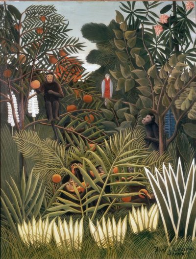 Exotic Landscape with Monkeys and a Parrot by Henri Rousseau