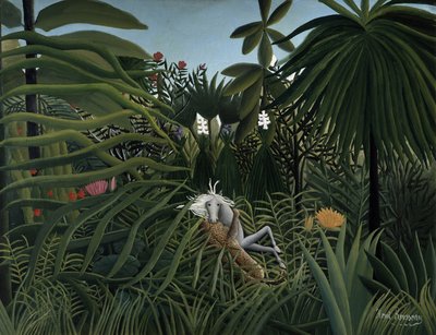 Jaguar Attacking a Horse, 1910 by Henri Rousseau