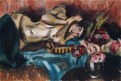 Half-Nude with a Bouquet of Roses by Henri Victor Gabriel Le Fauconnier