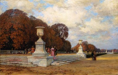 Les marches de marbre rose à Versailles by Henri Zuber