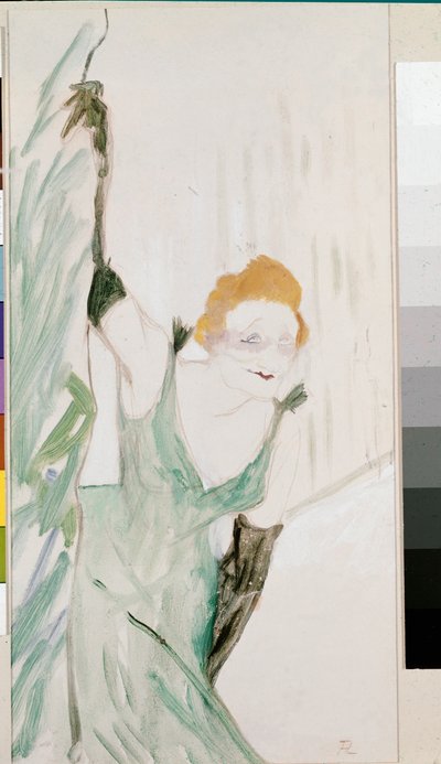 Yvette Guilbert greeting the audience by Henri de Toulouse Lautrec