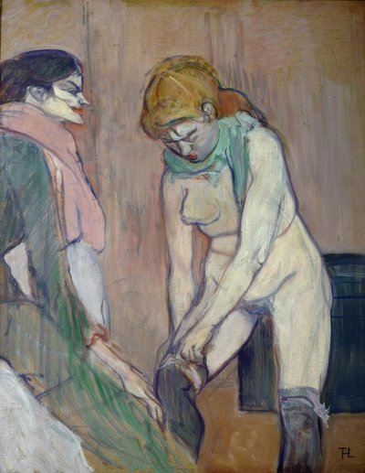 Woman Pulling Up Her Stocking by Henri de Toulouse Lautrec