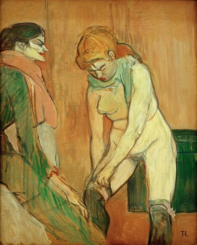 Woman Pulling Up Her Stocking by Henri de Toulouse Lautrec