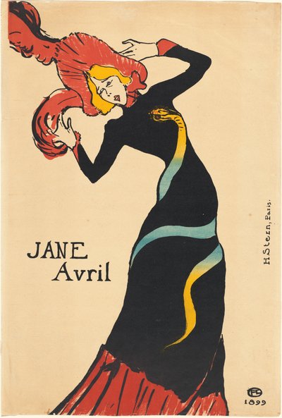 Jane Avril, 1899 by Henri de Toulouse Lautrec