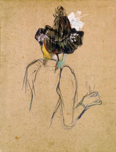 Jane Avril Seen from Behind by Henri de Toulouse Lautrec