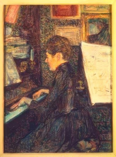 Mademoiselle Marie Dihau at the Piano by Henri de Toulouse Lautrec