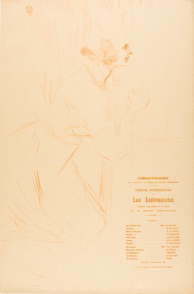 Program for La Lépreuse by Henri de Toulouse Lautrec