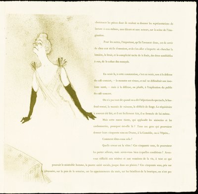 Yvette Guilbert by Henri de Toulouse Lautrec