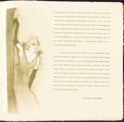 Yvette Guilbert, 1894 by Henri de Toulouse Lautrec