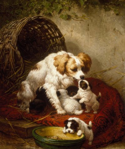 The Happy Family by Henriëtte Ronner Knip