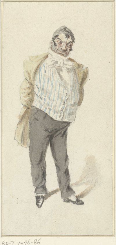 Caricature of a Standing Gentleman by Henry Bonaventure Monnier