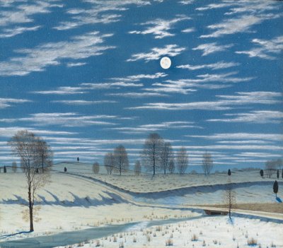 Winter Scene in Moonlight by Henry Farrer