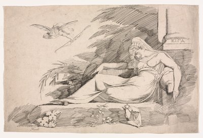 Sleeping Woman with a Cupid by Johann Heinrich Füssli