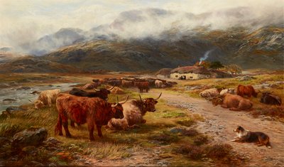 Highland Drove Resting, Argyllshire by Henry Garland
