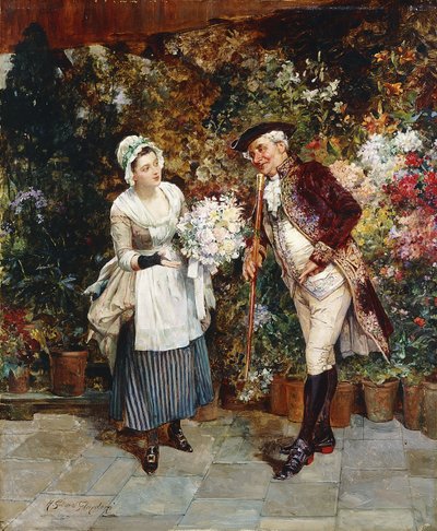 The Flower Girl by Henry Gillard Glindoni