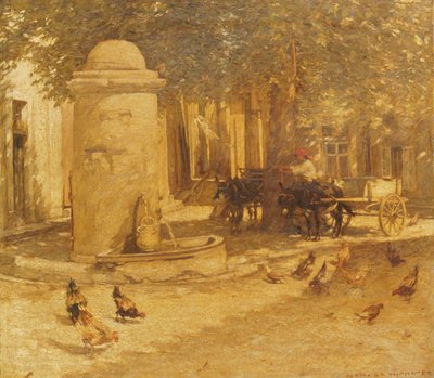 Fountain in a Provencal Village by Henry Herbert La Thangue
