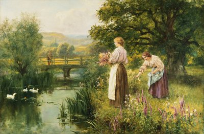 Gathering Spring Flowers by Henry John Yeend King