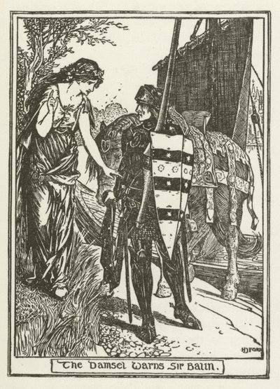 The Damsel warns Sir Balin by Henry Justice Ford