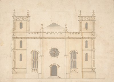 Facade of a Gothic Revival Church, 1745-76 by Henry Keene.
